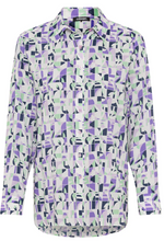 Load image into Gallery viewer, OLSEN<BR>
Cotton Viscose Geo Shirt<BR>
Lilac<BR>