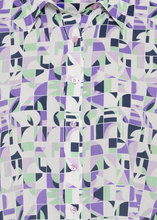 Load image into Gallery viewer, OLSEN&lt;BR&gt;
Cotton Viscose Geo Shirt&lt;BR&gt;
Lilac&lt;BR&gt;

