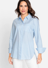 Load image into Gallery viewer, OLSEN&lt;BR&gt;
100% Cotton Shirt&lt;BR&gt;
Blue&lt;BR&gt;
