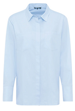 Load image into Gallery viewer, OLSEN&lt;BR&gt;
100% Cotton Shirt&lt;BR&gt;
Blue&lt;BR&gt;
