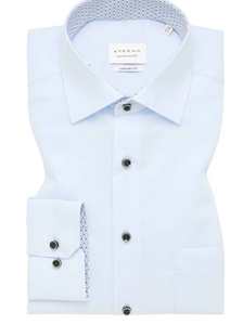 ETERNA<BR>
Long Sleeve Cotton Shirt<BR>
White