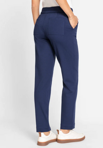 OLSEN<BR>
Lisa Fit Straight Leg Jersey Knit Trousers<BR>
Navy<BR>