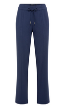 Load image into Gallery viewer, OLSEN<BR>
Lisa Fit Straight Leg Jersey Knit Trousers<BR>
Navy<BR>