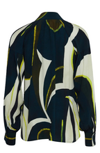 Load image into Gallery viewer, FRANSA<BR>
Lena Abstract Print Blouse<BR>
Black<BR>