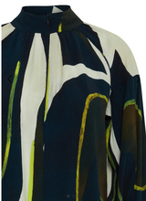 Load image into Gallery viewer, FRANSA<BR>
Lena Abstract Print Blouse<BR>
Black<BR>