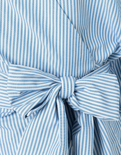 Load image into Gallery viewer, MORE AND MORE<BR>
Wrap Blouse<BR>
Blue/White<BR>