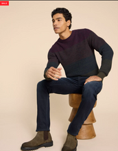 Load image into Gallery viewer, WHITE STUFF<BR>
Colourblock Jumper<BR>
Plum<BR>