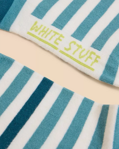 WHITE STUFF<BR>
Strip Sock<BR>
Blue<BR>
