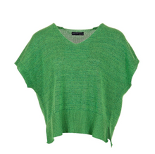 Load image into Gallery viewer, PERUZZI<BR>
Metallic V Neck Knit Top<BR>
Green<BR>