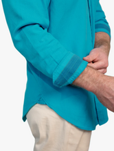 Load image into Gallery viewer, KOY CLOTHING<BR>
Maji Kikoy Kabisa Long Sleeve Shirt<BR>
Turquoise<BR>