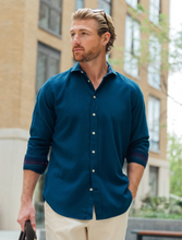 Load image into Gallery viewer, KOY CLOTHING<BR>
Ziwa Kikoy Kabisa Long Sleeve Shirt<BR>
Dark Blue<BR>