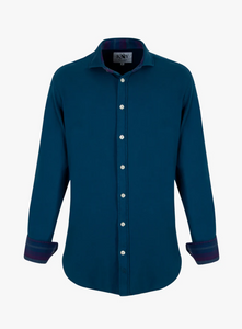 KOY CLOTHING<BR>
Ziwa Kikoy Kabisa Long Sleeve Shirt<BR>
Dark Blue<BR>