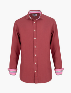 KOY CLOTHING<BR>
Coral Reef Cotton Shirt<BR>
Coral<BR>