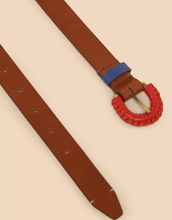 Load image into Gallery viewer, WHITE STUFF&lt;BR&gt;
Woven Leather Belt&lt;BR&gt;
Tan&lt;BR&gt;
