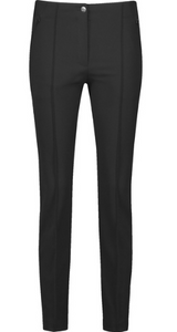 GERRY WEBER<BR>
Simple Stretch Trousers with Longitudinal Piping<BR>
Black/Navy<BR>