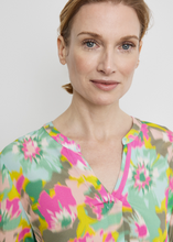 Load image into Gallery viewer, GERRY WEBER&lt;BR&gt;
Flowing Blouse with a Notch Neckline&lt;BR&gt;
Multi/503&lt;BR&gt;
