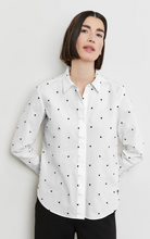 Load image into Gallery viewer, GERRY WEBER<BR>
Long Sleeve Cotton Blouse with Lined Side Vents<BR>
White<BR>