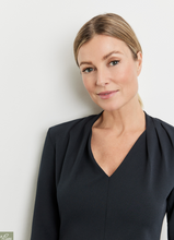 Load image into Gallery viewer, GERRY WEBER<BR>
Elegant Dress with Draped Neck<BR>
Navy<BR>