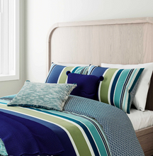 Load image into Gallery viewer, BEDECK<BR>
Helena Springsfield Darcie Duvet Cover Set<BR>
Blue Stripe<BR>