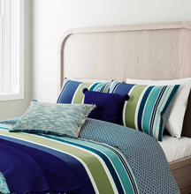 Load image into Gallery viewer, BEDECK&lt;BR&gt;
Helena Springsfield Darcie Duvet Cover Set&lt;BR&gt;
Blue Stripe&lt;BR&gt;
