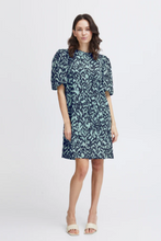Load image into Gallery viewer, FRANSA<BR>
Sanka Dress<BR>
Aqua/Navy<BR>