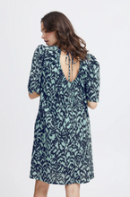 Load image into Gallery viewer, FRANSA<BR>
Sanka Dress<BR>
Aqua/Navy<BR>