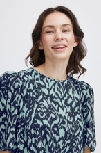 Load image into Gallery viewer, FRANSA<BR>
Sanka Dress<BR>
Aqua/Navy<BR>