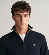 Load image into Gallery viewer, GANT<BR>
Classic Cotton Half Zip Sweater<BR>
Jeans Blue or Navy Available <BR>