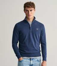 Load image into Gallery viewer, GANT<BR>
Classic Cotton Half Zip Sweater<BR>
Jeans Blue or Navy Available <BR>
