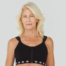 Load image into Gallery viewer, THEYA HEALTHCARE<BR>
Poeny Zip Front Bra<BR>
Black/Nude<BR>