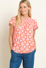 Load image into Gallery viewer, BRAKEBURN<BR>
Moroccan Tile Blouse<BR>
Orange<BR>