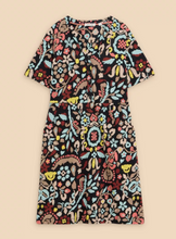 Load image into Gallery viewer, WHITE STUFF<BR>
Tammy Cotton Dress<BR>
Multi/ Teal<BR>
