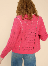 Load image into Gallery viewer, WHITE STUFF<BR>
Casey Crochet Cardigan<BR>
Red Pink<BR>