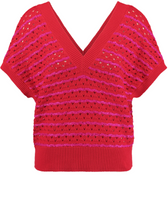 Load image into Gallery viewer, GERRY WEBER<BR>
Short Sleeve Jumper in Airy Knit<BR>
Red<BR>