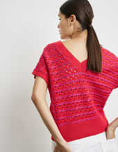 Load image into Gallery viewer, GERRY WEBER<BR>
Short Sleeve Jumper in Airy Knit<BR>
Red<BR>