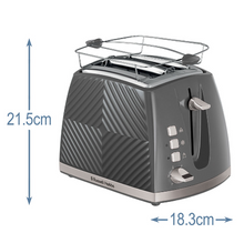 Load image into Gallery viewer, RUSSELL HOBBS<BR>
Groove 2 Toaster<BR>
Grey<BR>