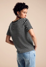 Load image into Gallery viewer, STREET ONE<BR>
T Shirt with Knitted Look<BR>
Black<BR>