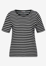 Load image into Gallery viewer, STREET ONE<BR>
T Shirt with Knitted Look<BR>
Black<BR>