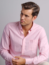 Load image into Gallery viewer, VEDONEIRE<BR>
Long Sleeve Oxford Shirt<BR>
Blue, Pink, White<BR>