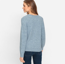 Load image into Gallery viewer, OLSEN<BR>
Long Sleeve Knit Jumper in Henry Fit<BR>
Blue<BR>