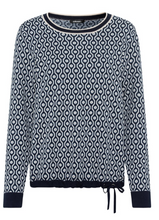 Load image into Gallery viewer, OLSEN<BR>
All over Print Jumper in Henry Fit<BR>
Navy Ink<BR>