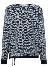 Load image into Gallery viewer, OLSEN<BR>
All over Print Jumper in Henry Fit<BR>
Navy Ink<BR>