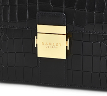 Load image into Gallery viewer, RADLEY LONDON<BR>
Hanley Close Faux Croc<BR>
Black<BR>