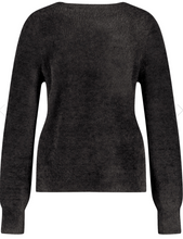 Load image into Gallery viewer, TAIFUN<BR>
Fluffy Jumper with a Jacquard Pattern<BR>
Black<BR>