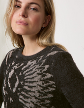 Load image into Gallery viewer, TAIFUN<BR>
Fluffy Jumper with a Jacquard Pattern<BR>
Black<BR>