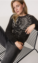 Load image into Gallery viewer, TAIFUN<BR>
Fluffy Jumper with a Jacquard Pattern<BR>
Black<BR>