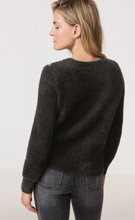 Load image into Gallery viewer, TAIFUN<BR>
Fluffy Jumper with a Jacquard Pattern<BR>
Black<BR>