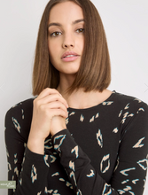 Load image into Gallery viewer, TAIFUN<BR>
Print Dress<BR>
Black<BR>