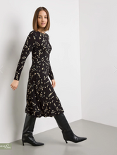 Load image into Gallery viewer, TAIFUN<BR>
Print Dress<BR>
Black<BR>