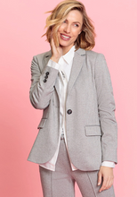 Load image into Gallery viewer, OLSEN<BR>
Herringbone Blazer<BR>
Grey<BR>